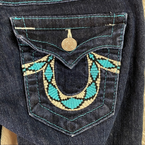 True Religion Aztec Embroidered Back Pocket Skinny - Picture 6 of 8